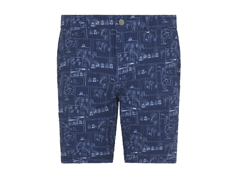Penguin Beach Club Seersucker Printed Short