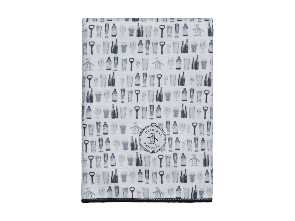 Penguin Tonal Drinks Waffle Towel