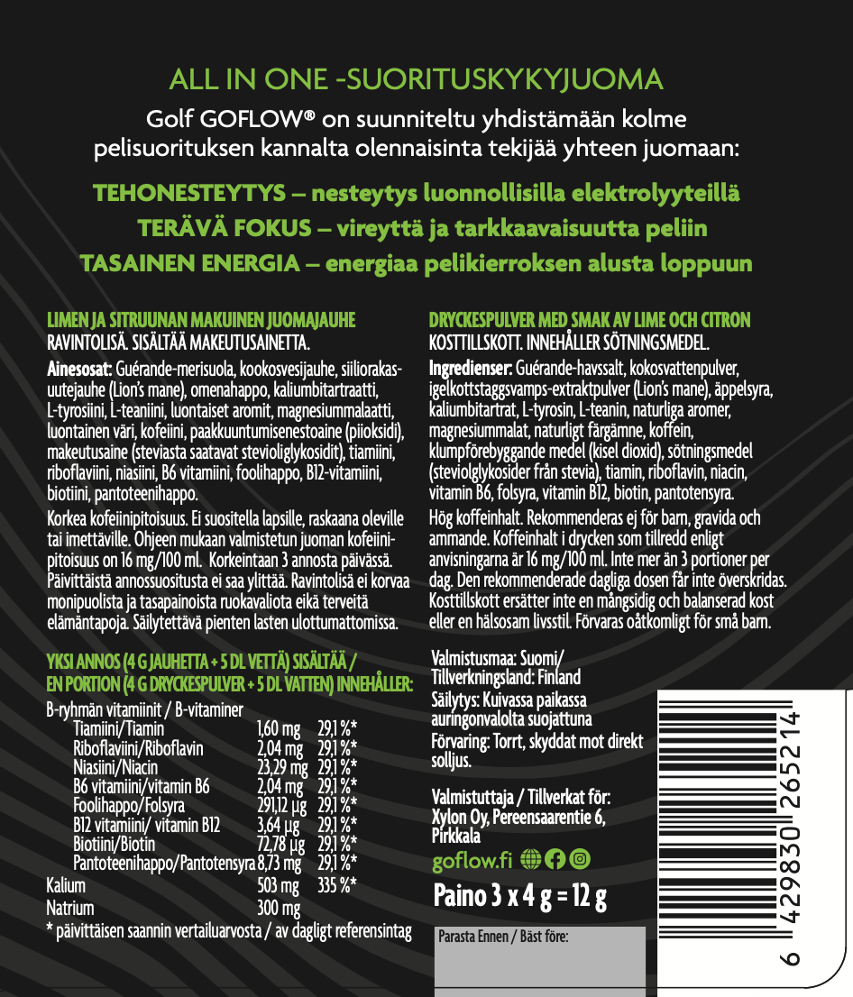 Golf GoFlow Urheilujuomat