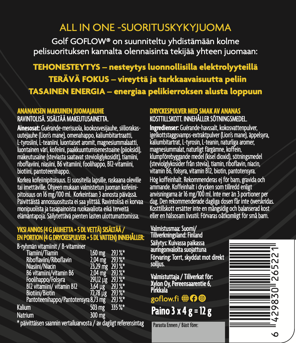 Golf GoFlow Urheilujuomat