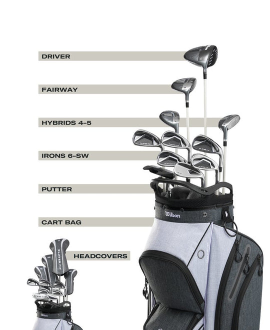 Wilson Staff Women's PlayerFit™ Complete Set Graphite + Kärrybägi