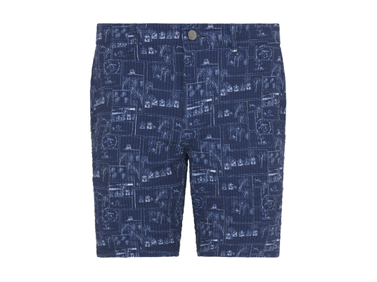 Penguin Beach Club Seersucker Printed Short