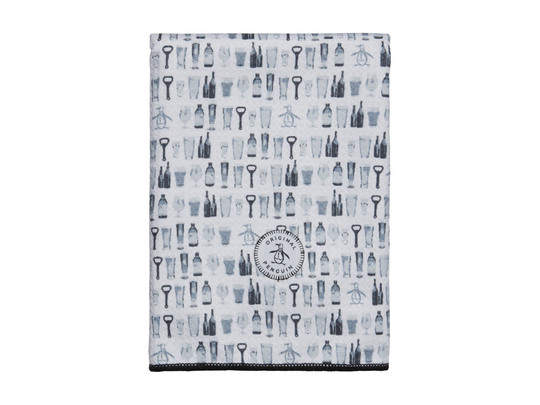 Penguin Tonal Drinks Waffle Towel